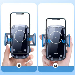Joyroom automobilio oro angos laikiklis Qi belaidis įkroviklis 15W juodas (JR-ZS241)