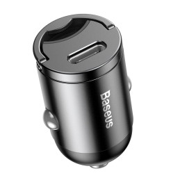 Baseus Tiny Star PPS mini išmanusis automobilinis įkroviklis C tipo USB 30W Quick Charge 3.0 PD 3.0 pilka (VCHX-B0G)