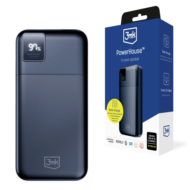 Powerbank 3mk PowerHouse 20000 mAh 2x USB-A 1x USB-C - juoda
