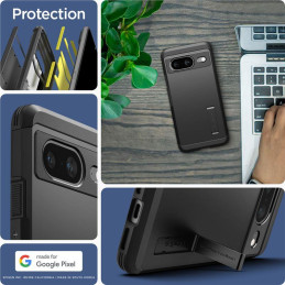 Spigen Tough Armor dėklas, skirtas Google Pixel 8 – juodas