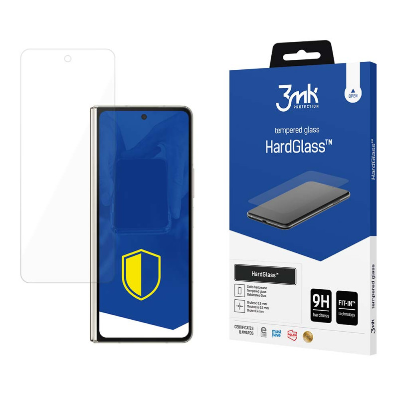 9H 3mk HardGlass™ stiklas ant Samsung Galaxy Z Fold 5 (priekyje)