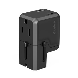 Choetech PD6038 USB-C USB-A PD 20W kelioninis įkroviklis USA EU UK AU – juodas