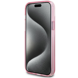 Karl Lagerfeld Ring Stand Karl&Choupette MagSafe dėklas iPhone 15 - rožinis