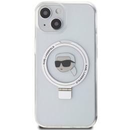 Karl Lagerfeld Ring Stand Karl Head MagSafe dėklas iPhone 15 - baltas