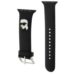 Karl Lagerfeld 3D guminis Karl galvos dirželis Apple Watch 42/ 44/ 45/ 49mm – juodas