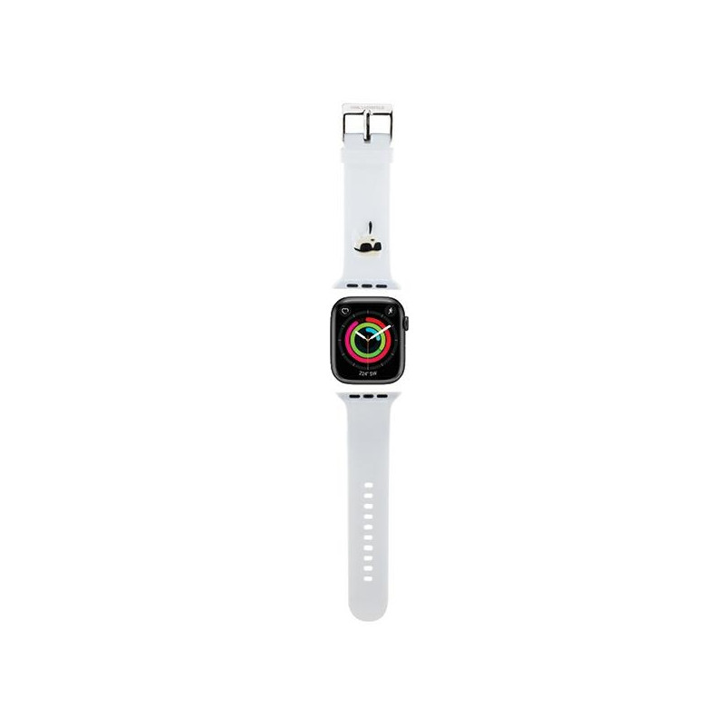 Karl Lagerfeld 3D guminis Karl galvos dirželis Apple Watch 38/ 40/ 41mm – baltas