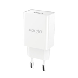 Dudao A4EU USB-A 2.1A sieninis įkroviklis - baltas + USB-A - mikro USB laidas