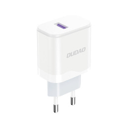 Dudao A20EU USB-A 18W tinklo įkroviklis - baltas + USB-A - USB-C laidas