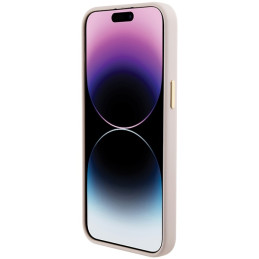 Guess Silicone Logo Strass 4G dėklas iPhone 15 Pro - šviesiai rožinis