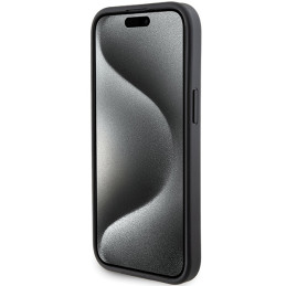 Karl Lagerfeld Gripstand Saffiano Choupette Pins dėklas, skirtas iPhone 15 Plus / 14 Plus - juodas