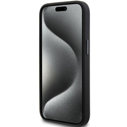 Karl Lagerfeld Silicone Choupette Metal Pin dėklas iPhone 15 - juodas