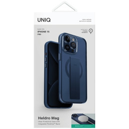 UNIQ Heldro Mag Magclick įkrovimo dėklas, skirtas iPhone 15 Pro - mėlynas