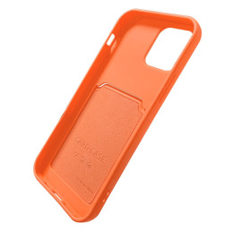 Silikono kortelės dėklas su kortelių lizdu iPhone 12 Pro Max - koralas