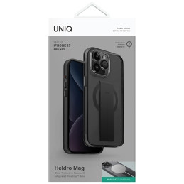 UNIQ Heldro Mag Magclick įkrovimo dėklas, skirtas iPhone 15 Pro Max - juodas