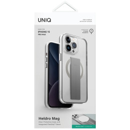 UNIQ Heldro Mag Magclick įkrovimo dėklas, skirtas iPhone 15 Pro Max - skaidrus