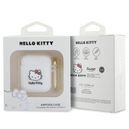 Hello Kitty Silicone 3D Kitty Head dėklas, skirtas AirPods 1/ 2 - baltas