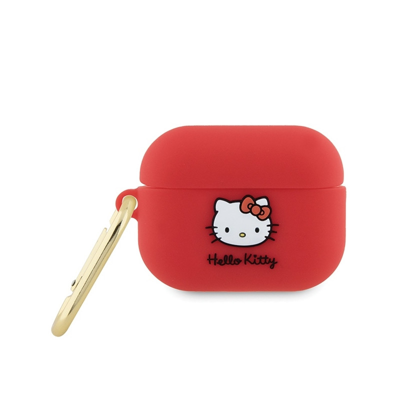 Hello Kitty Silicone 3D Kitty Head dėklas, skirtas AirPods Pro 2 (2022/ 2023) – fuksija