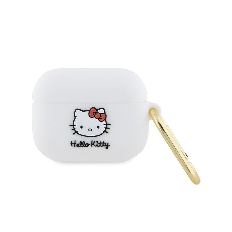 Hello Kitty Silicone 3D Kitty Head dėklas, skirtas AirPods Pro – baltas