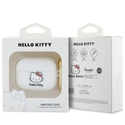 Hello Kitty Silicone 3D Kitty Head dėklas, skirtas AirPods Pro – baltas