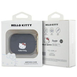 Hello Kitty Silicone 3D Kitty Head dėklas, skirtas AirPods Pro - juodas