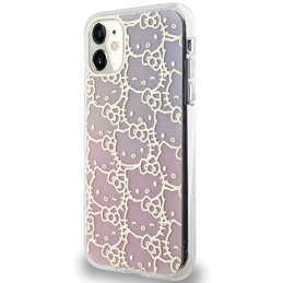 Hello Kitty IML Gradient Electrop Crowded Kitty galvos dėklas, skirtas iPhone 11 / Xr – rožinis