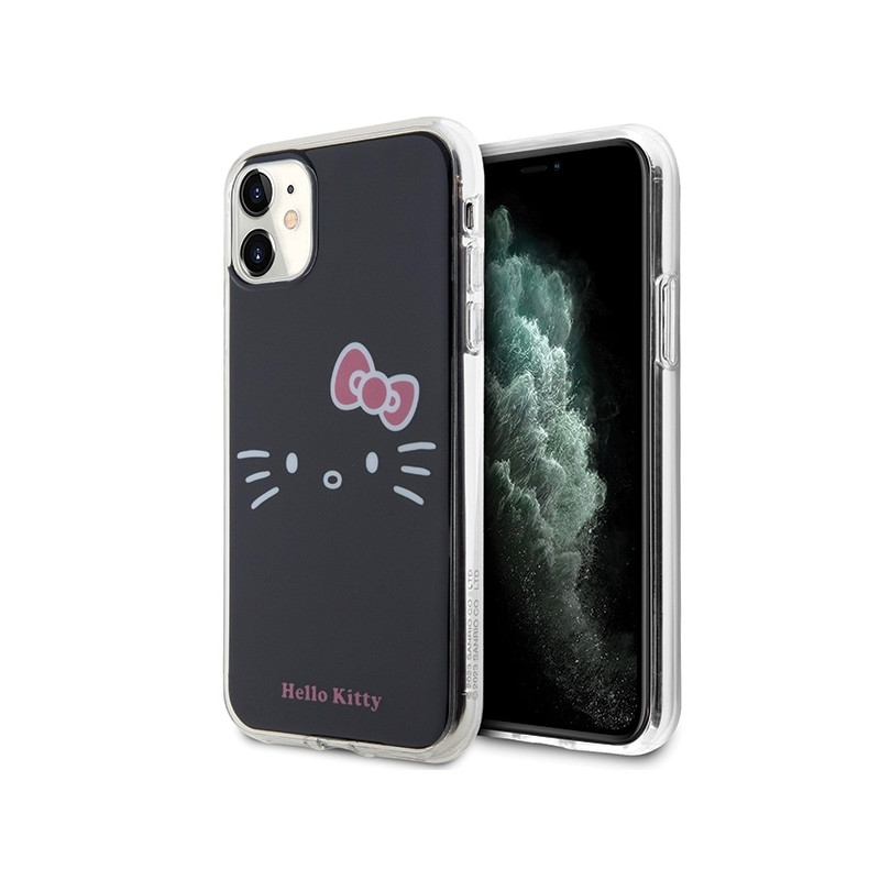 Hello Kitty IML Kitty Face dėklas, skirtas iPhone 11 / Xr - juodas