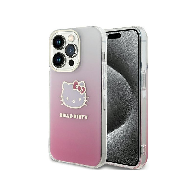 Hello Kitty IML Gradient Electrop Kitty Head dėklas iPhone 13 Pro Max - rožinis