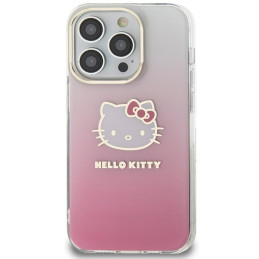 Hello Kitty IML Gradient Electrop Kitty Head dėklas iPhone 14 Pro - rožinis
