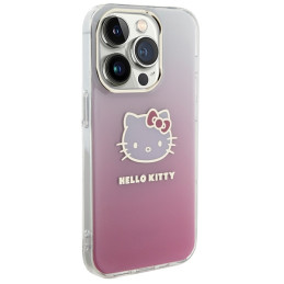 Hello Kitty IML Gradient Electrop Kitty Head dėklas iPhone 14 Pro - rožinis