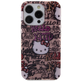 Hello Kitty IML Tags Graffiti dėklas iPhone 14 Pro Max - rožinis