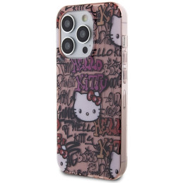 Hello Kitty IML Tags Graffiti dėklas iPhone 15 Pro - rožinis