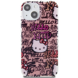 Hello Kitty IML Tags Graffiti dėklas iPhone 15 - rožinis