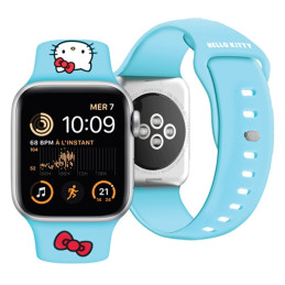 Hello Kitty silikoninis Kitty galvos dirželis skirtas Apple Watch 38/ 40/ 41mm – mėlynas