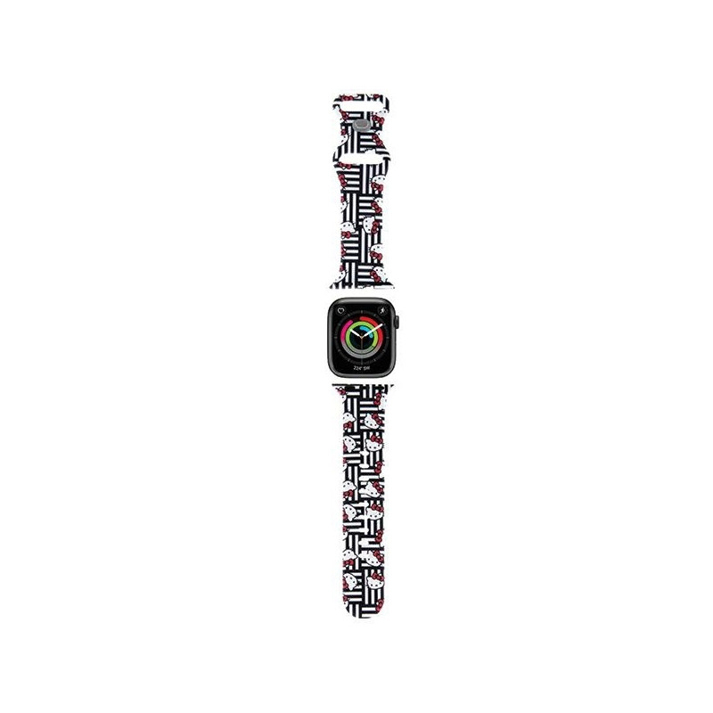 „Hello Kitty“ silikoninės galvutės ir juostelių dirželis, skirtas „Apple Watch“ 38/ 40/ 41 mm – juodas