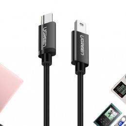 Ugreen US242 USB-C (vyriškas) / mini USB (vyriškas) laidas 1 m - juodas