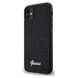 Guess Disco Metal Script dėklas, skirtas iPhone 11 / Xr - juodas