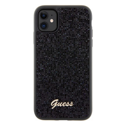 Guess Disco Metal Script dėklas, skirtas iPhone 11 / Xr - juodas
