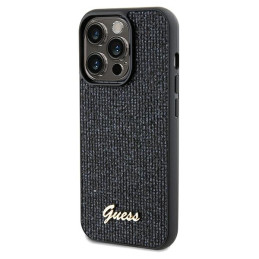Guess Disco Metal Script dėklas, skirtas iPhone 13 Pro Max - juodas