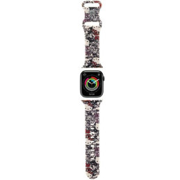 Hello Kitty Silicone Tags Graffiti dirželis Apple Watch 38/ 40/ 41mm - smėlio spalvos