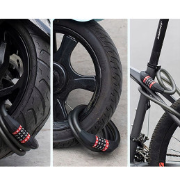 Rockbros RKS507-1BK dviračio spyna su kombinacija 1,8 m - juoda