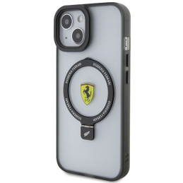 Ferrari Ring Stand 2023 Collection MagSafe dėklas, skirtas iPhone 15 Plus / 14 Plus – skaidrus