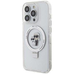 Karl Lagerfeld žiedinis stovas Karl&Choupette MagSafe dėklas iPhone 13 Pro Max - baltas