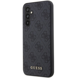 Guess 4G Metal Gold Logo dėklas, skirtas Samsung Galaxy S23 FE - pilkas