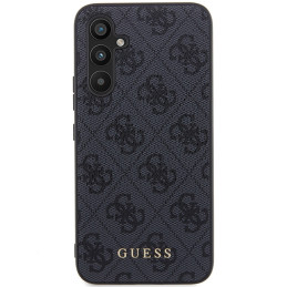 Guess 4G Metal Gold Logo dėklas, skirtas Samsung Galaxy S23 FE - pilkas