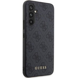 Guess 4G Metal Gold Logo dėklas, skirtas Samsung Galaxy S23 FE - pilkas