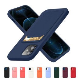 Card Case silikoninis piniginės dėklas su kortelei ir dokumentais Samsung Galaxy A42 5G tamsiai žalia