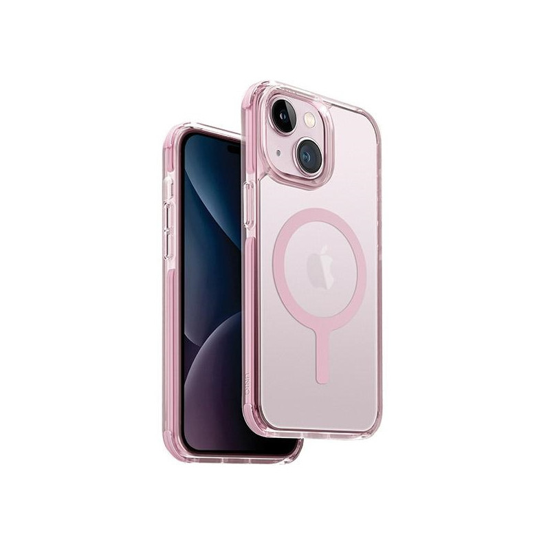 UNIQ Combat Magclick įkrovimo dėklas, skirtas iPhone 15 Plus / 14 Plus - rožinis