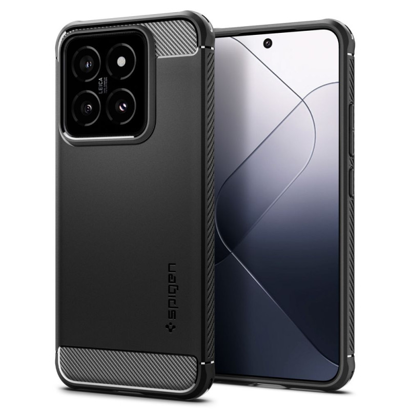 Spigen Rugged Armor dėklas, skirtas Xiaomi 14 - matinė juoda