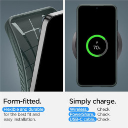 Spigen Liquid Air dėklas, skirtas Samsung Galaxy S24+ - tamsiai žalias