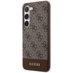 Guess 4G Stripe Collection dėklas, skirtas Samsung Galaxy S24 - rudas